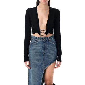 COPERNI Ring Detail Knit Top Women BLACK T-Shirts & Tops